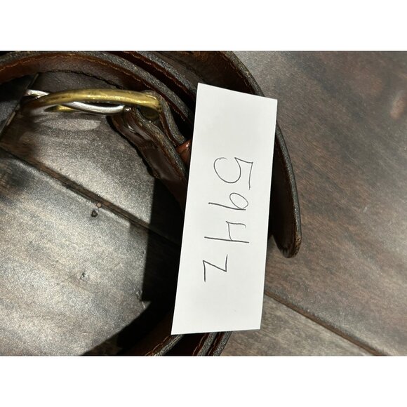 Leather Man Ltd Solid Brass Buckle Brown Leather Belt Size 42 Handcrafted USA - Picture 7 of 8